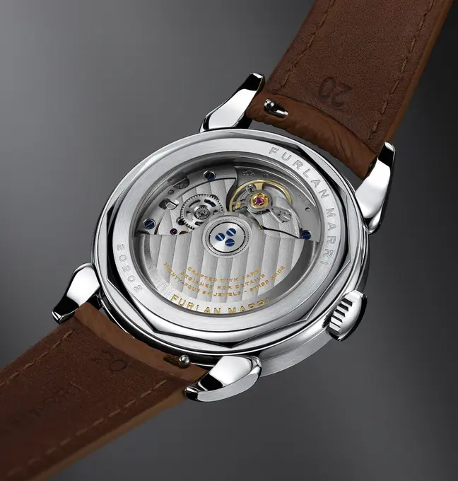 Furlan Marri Grey Sector movement. An Automatic Watch with Swiss Movement and Cornes de Vache Lugs.