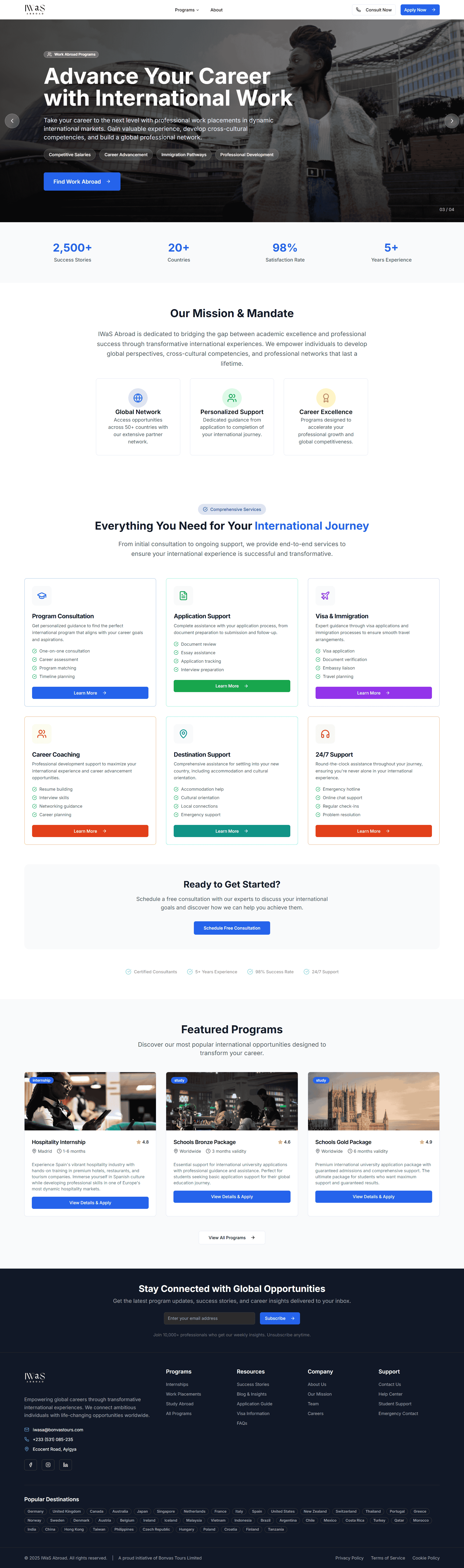 IWAS Abroad — International Work & Study Platform
