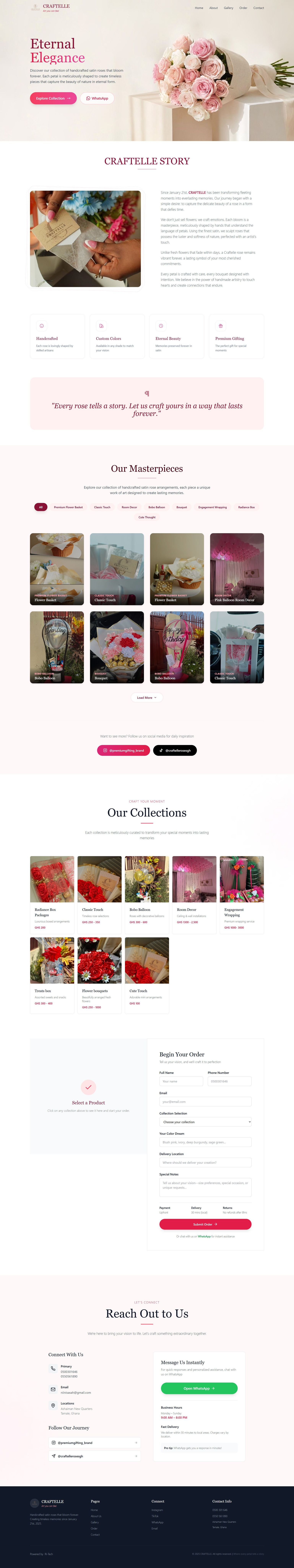 Craftelle Rose – Floral E-commerce Website