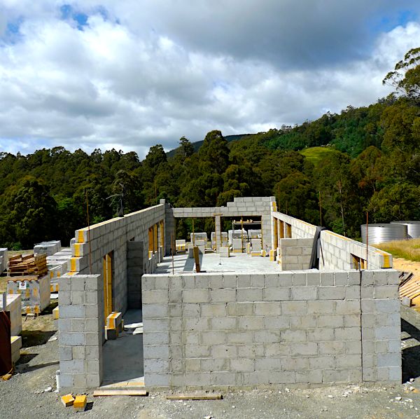 clinkaBLOK home under construction in Tasmania