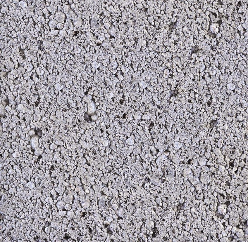 Closeup of clinkaBLOCK material showing the hundreds of small grey clay balls