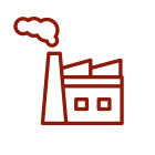 Emissions icon of a factory