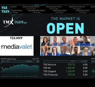 mediavalet team screenshot of the open tsx stock market