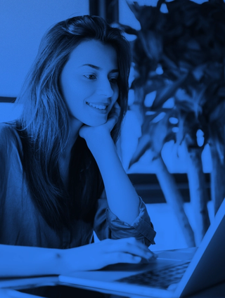 woman working on laptop