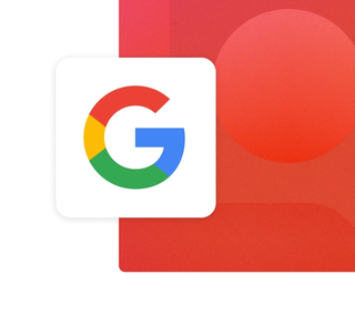 The Google SSO logo with a white background on a red gradient card integration