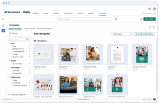 MediaValet Templating screenshot - DAM templating screen with brand templates displayed