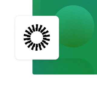 The Okta logo with a white background on a green gradient card integration
