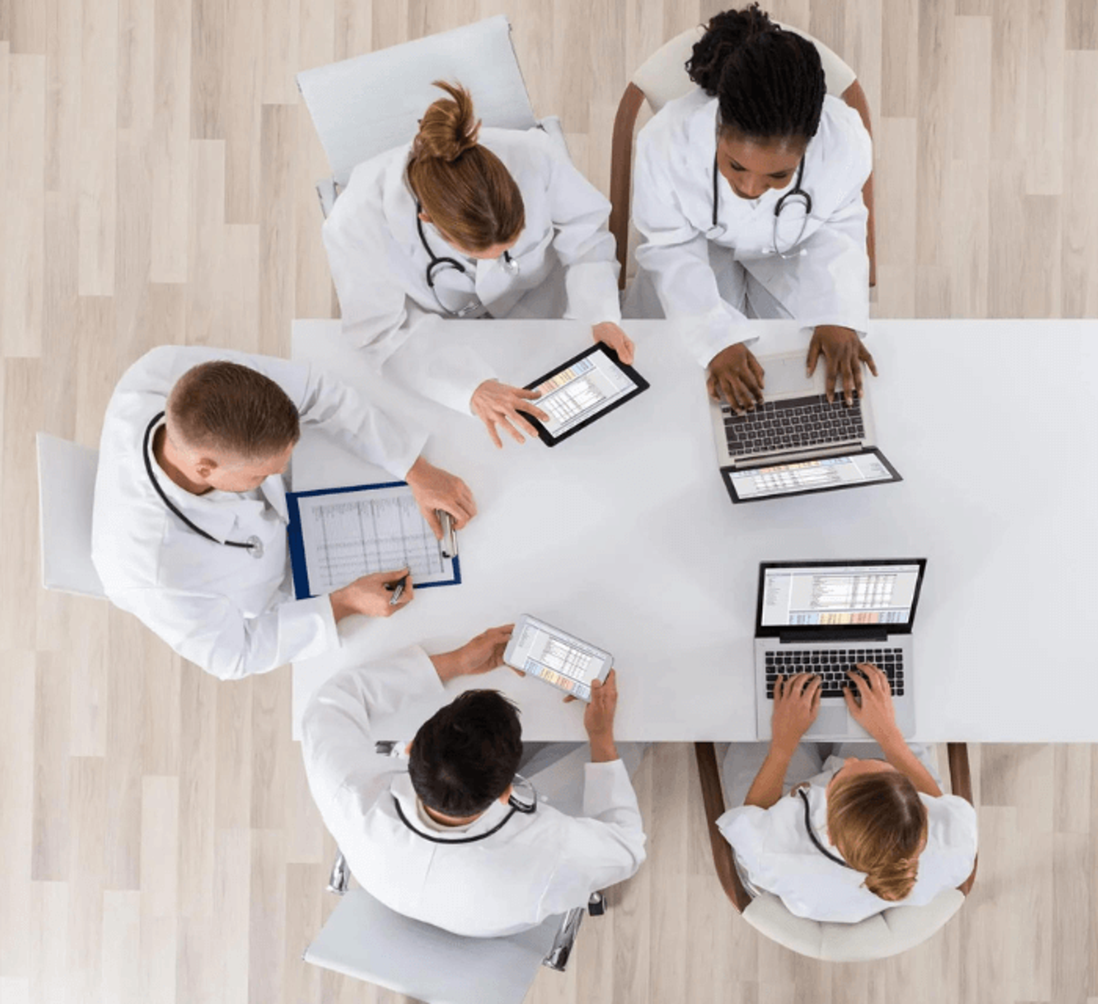 Team reviewing work