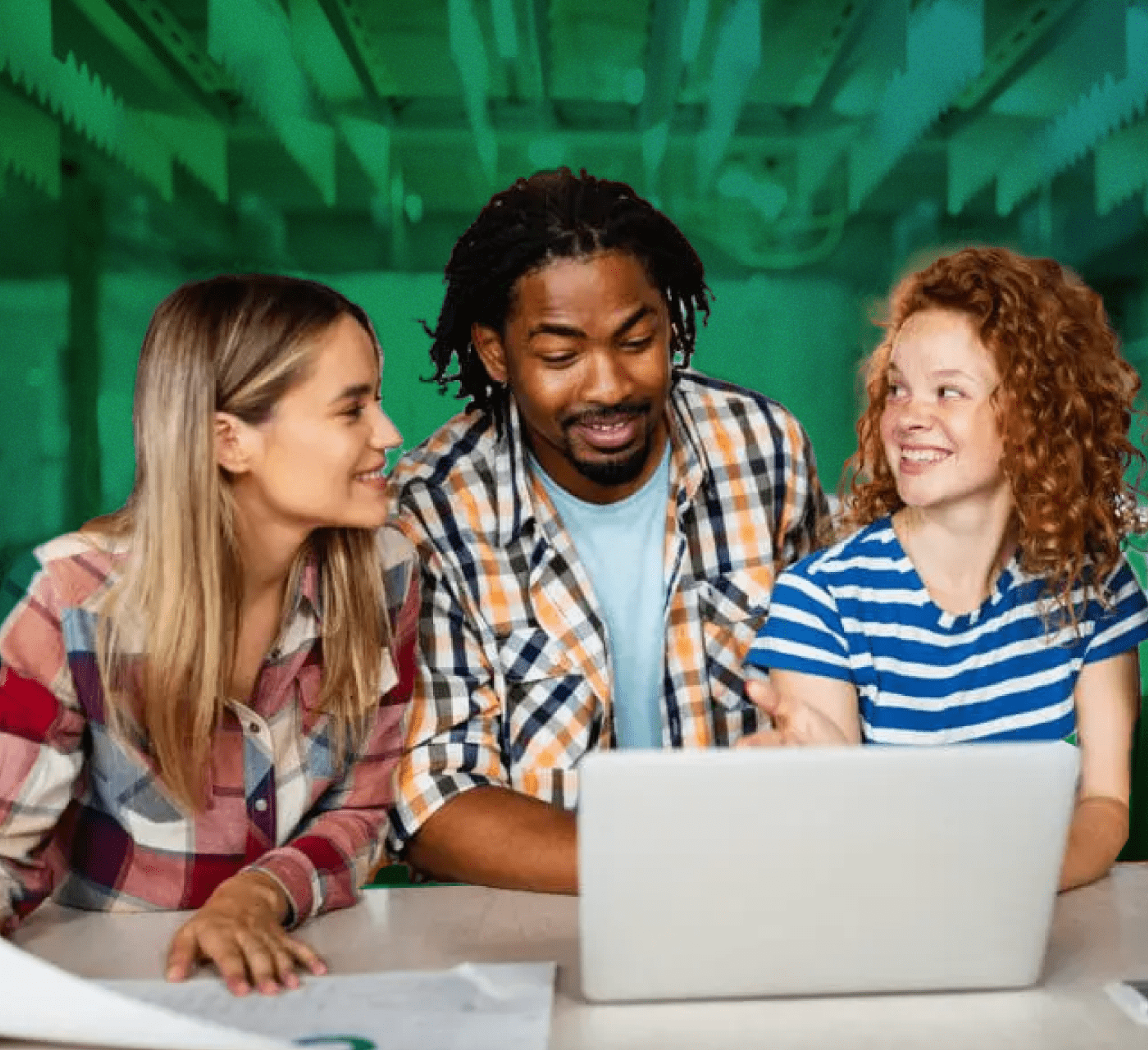 team working on a laptop