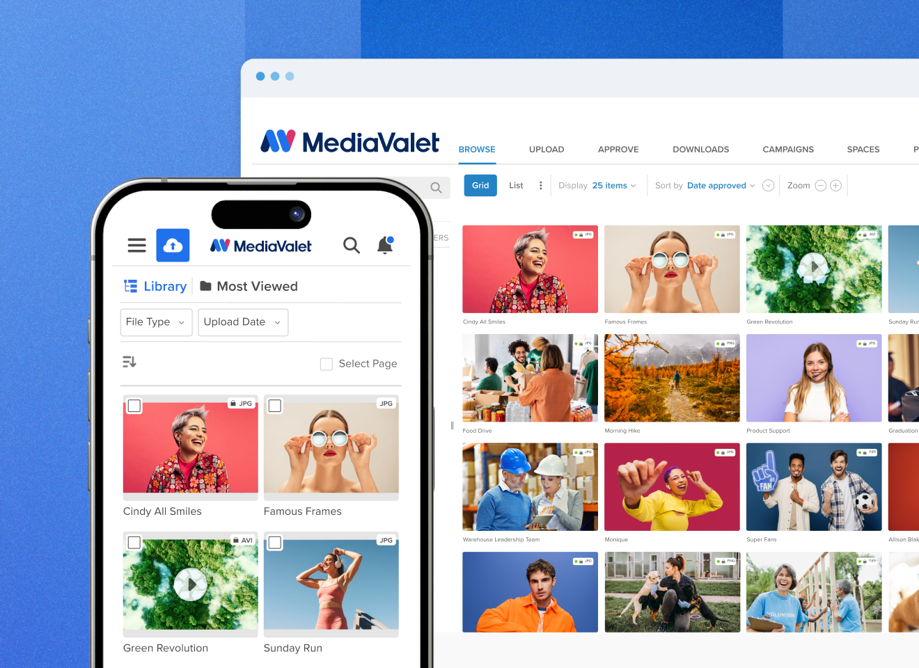 MediaValet mobile experience screenshot