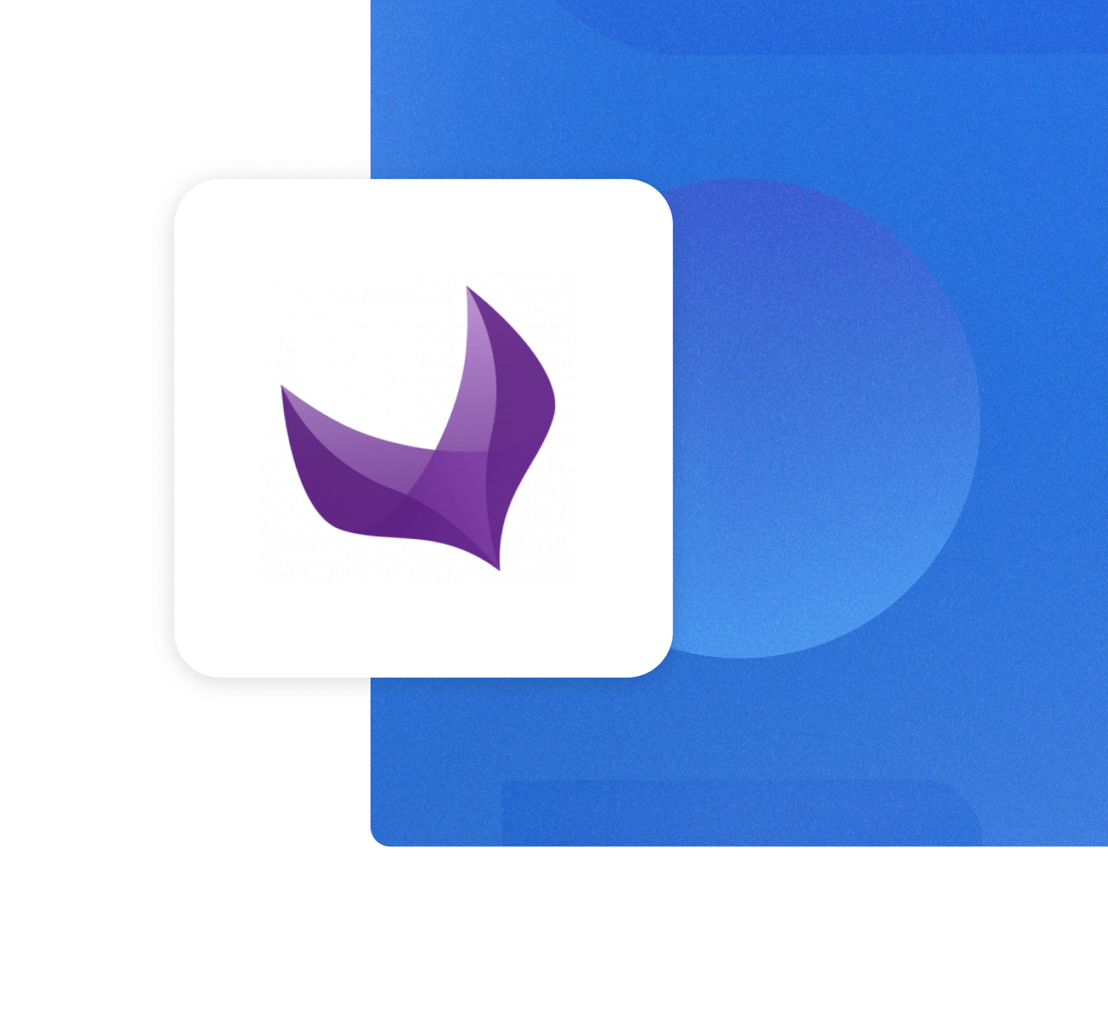 The Akeneo logo with a white background on a blue card integration