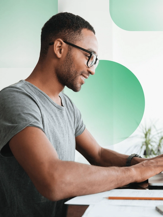 Man working on laptop