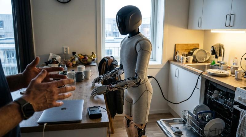 Un robot umanoide mette a segno un calcio alla testa nel primo combattimento freestyle tra robot in Cina