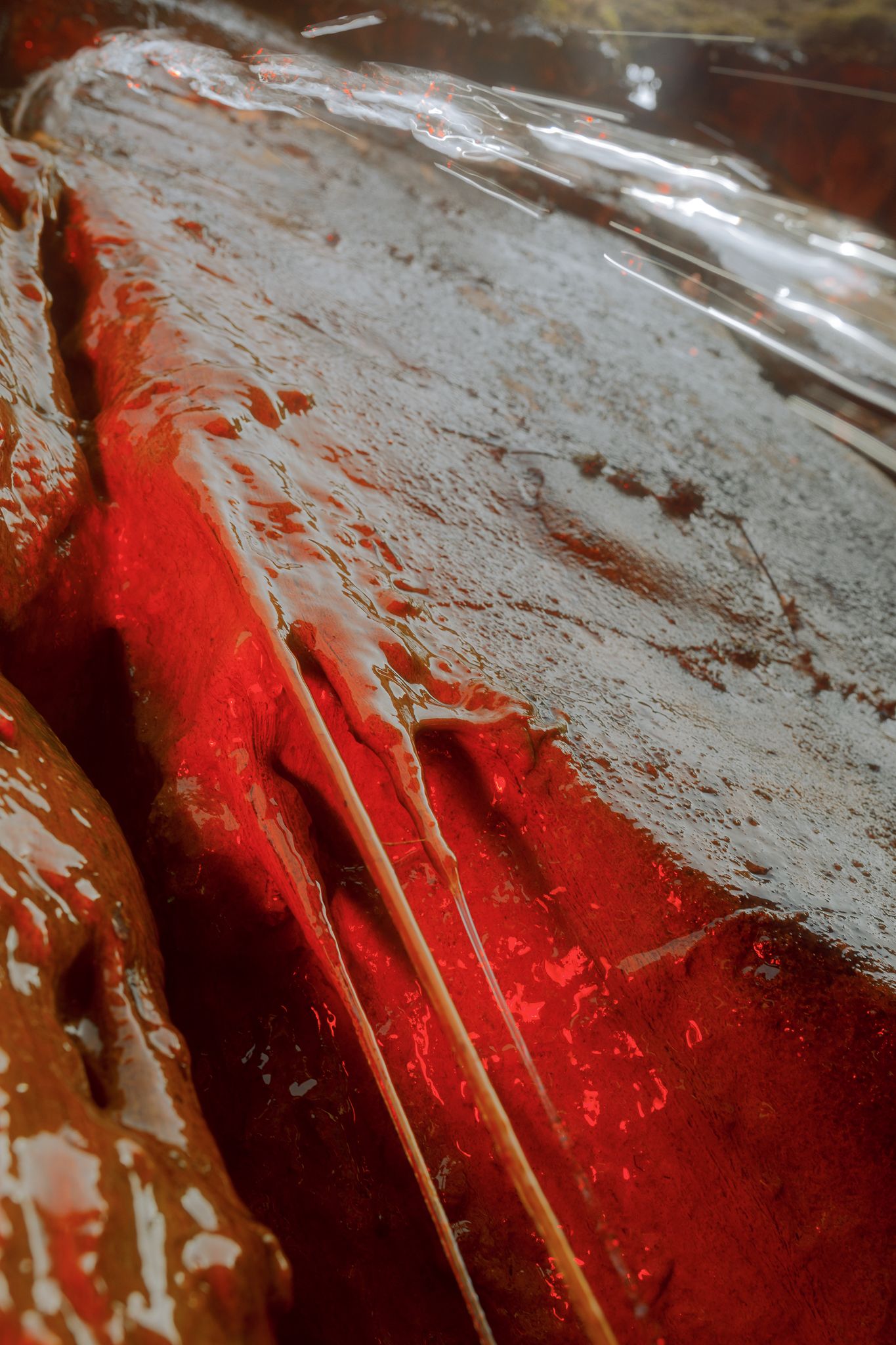 red water iceland small stone rock