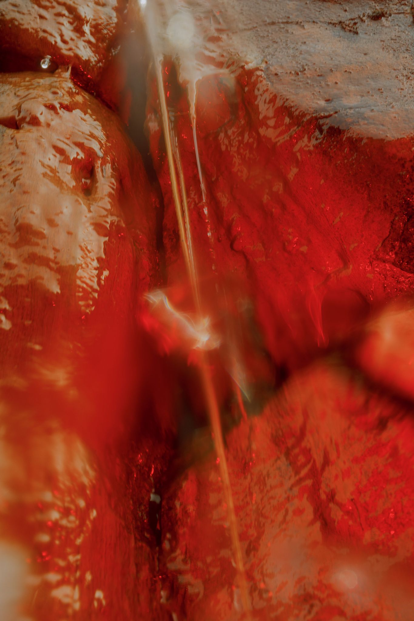 red water fall shiny iceland