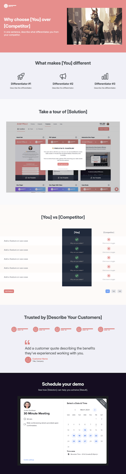 Interactive Sales Asset Competitive Comparison