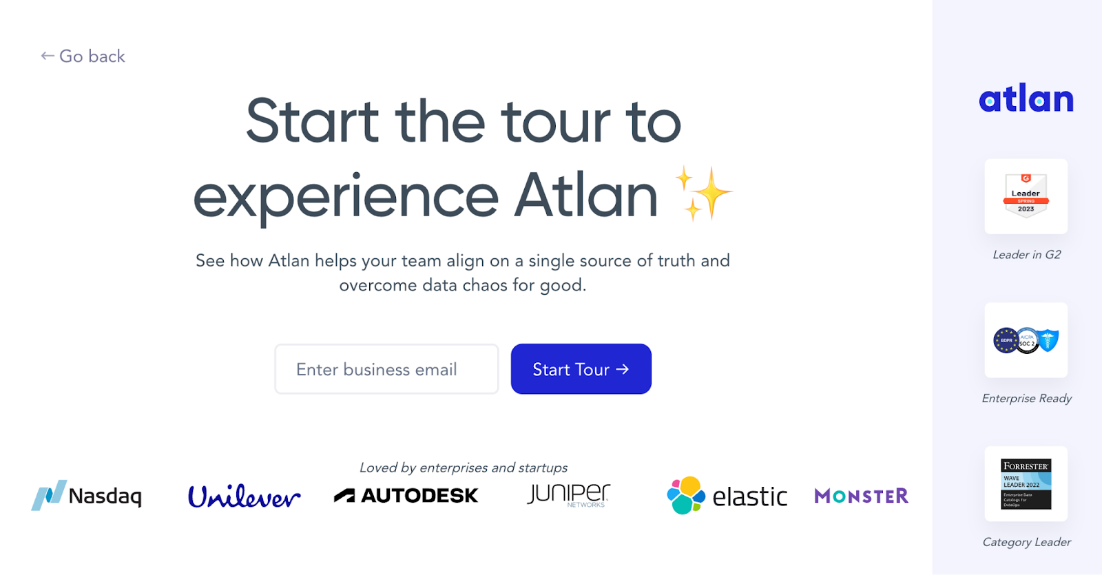 Atlan demo library sign up