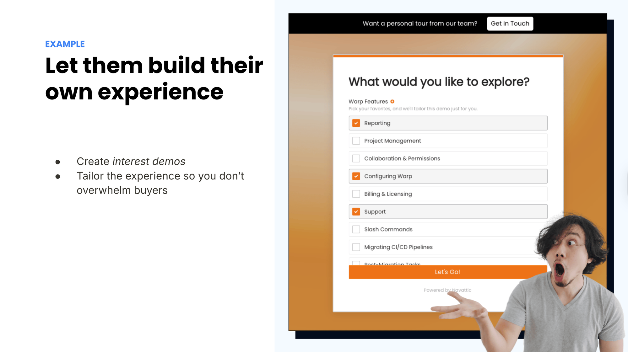 Let Users Build Their Own Demo Experience