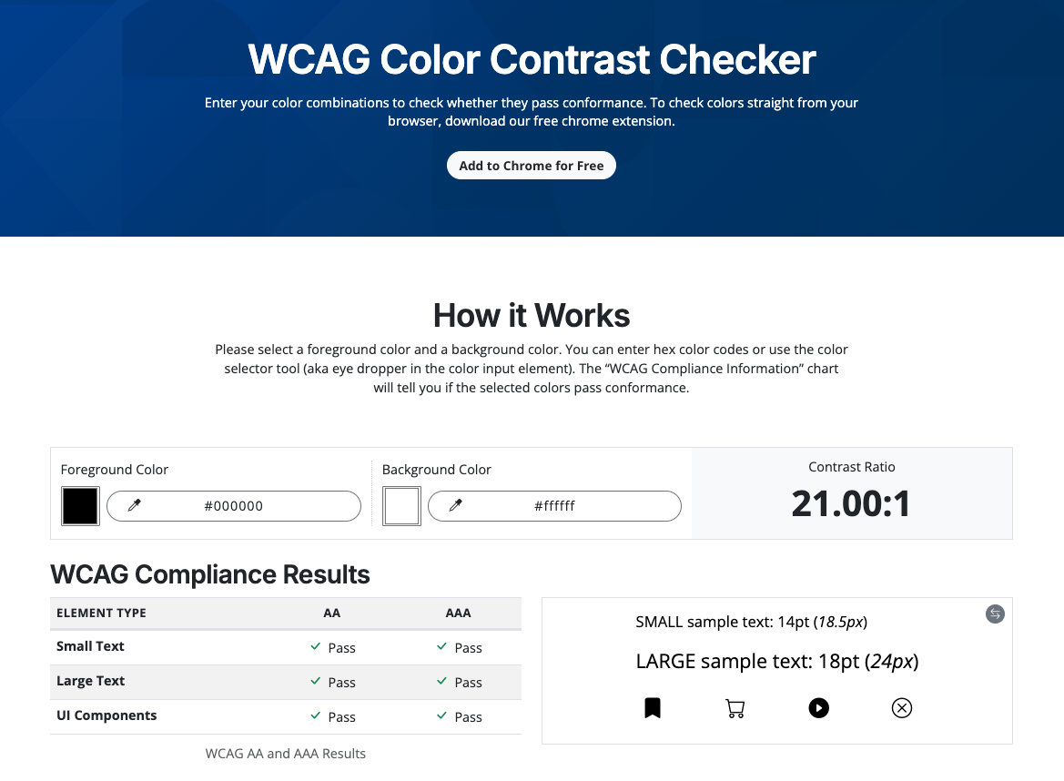 WCAG Color Contract Checker