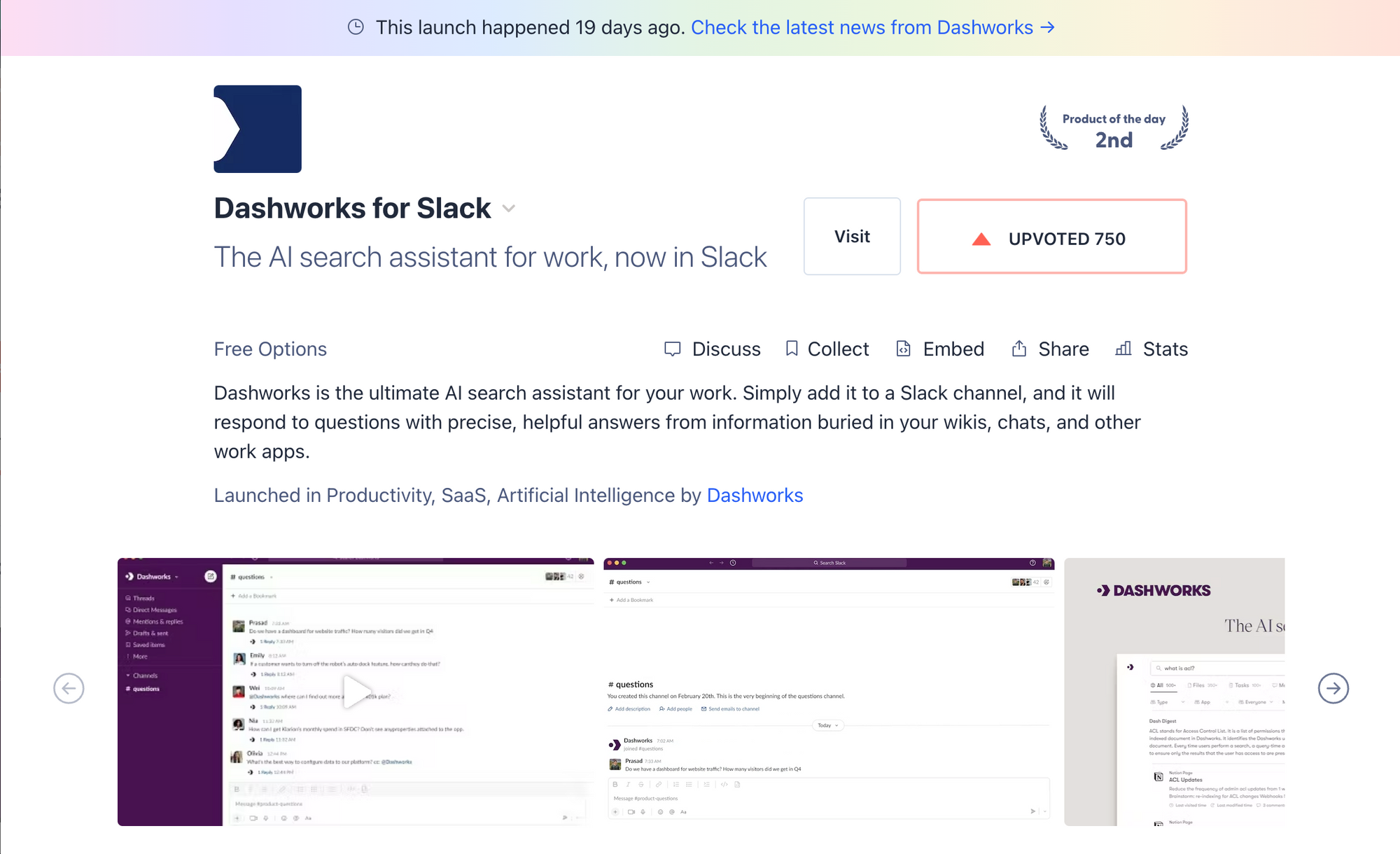 Dashworks product hunt 