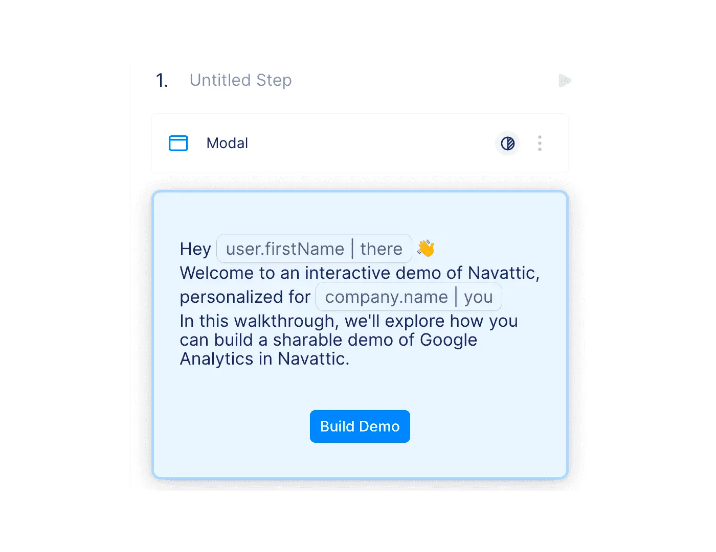 Navattic modal with name and company variable