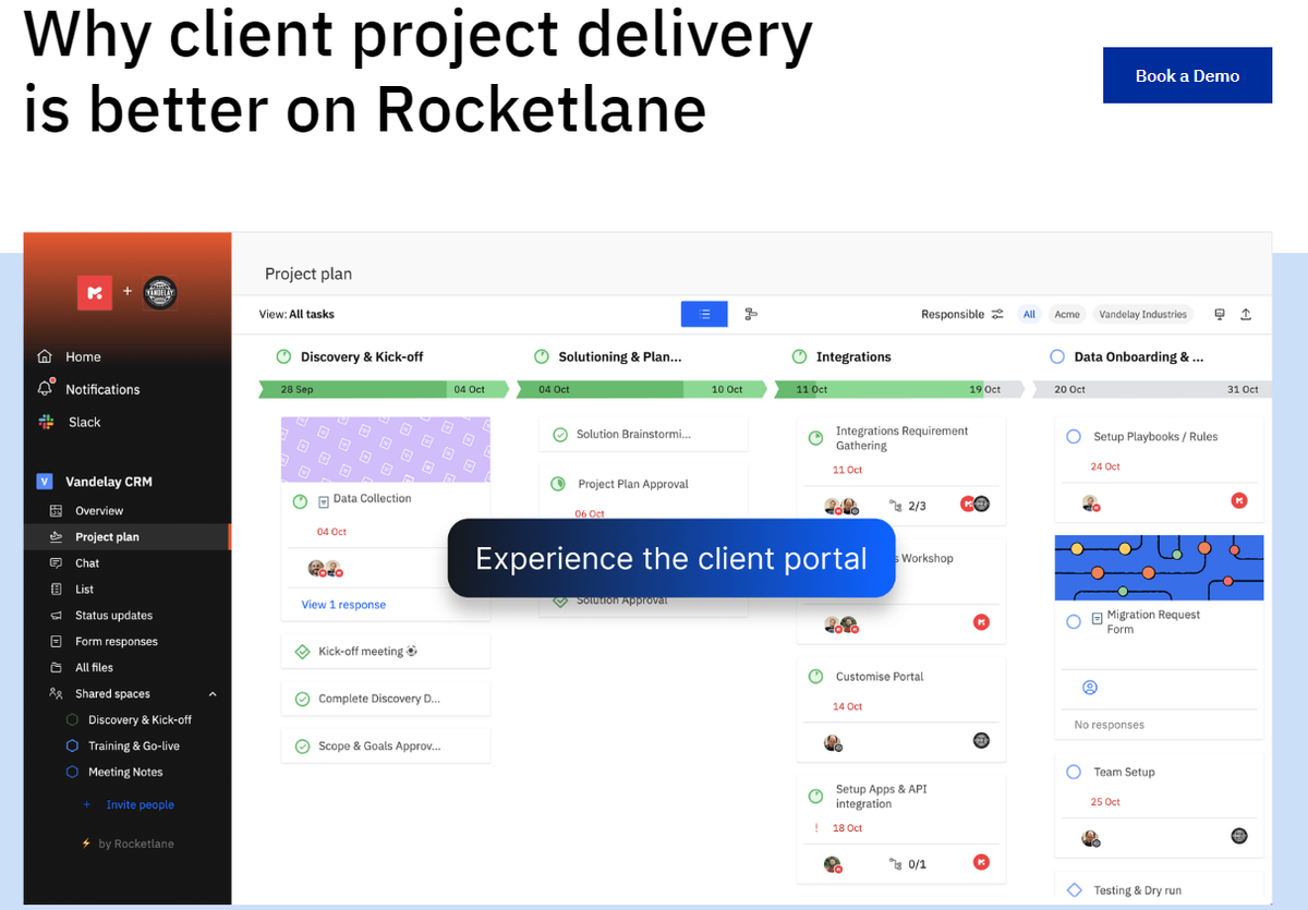 Rocketlane interactive demo page
