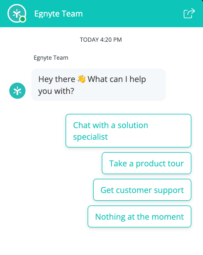 Egynte chatbot with interactive demo