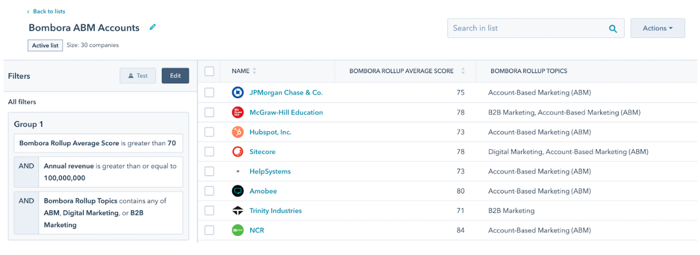 Hubspot list