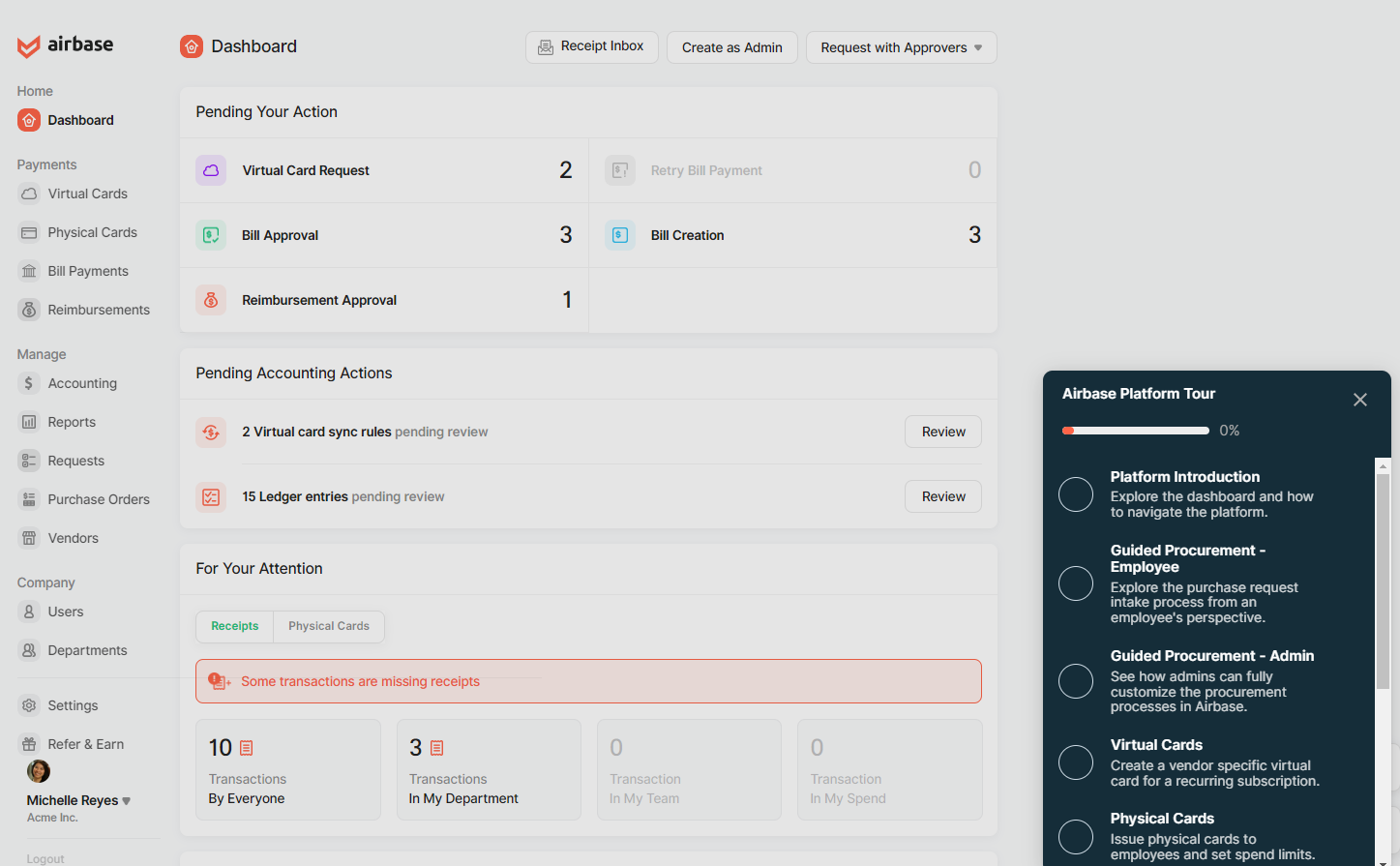 Airbase interactive demo and checklist