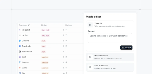 Navattic's Table AI