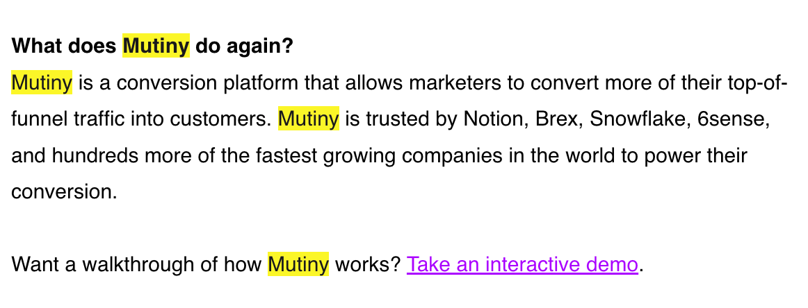 Mutiny newsletter
