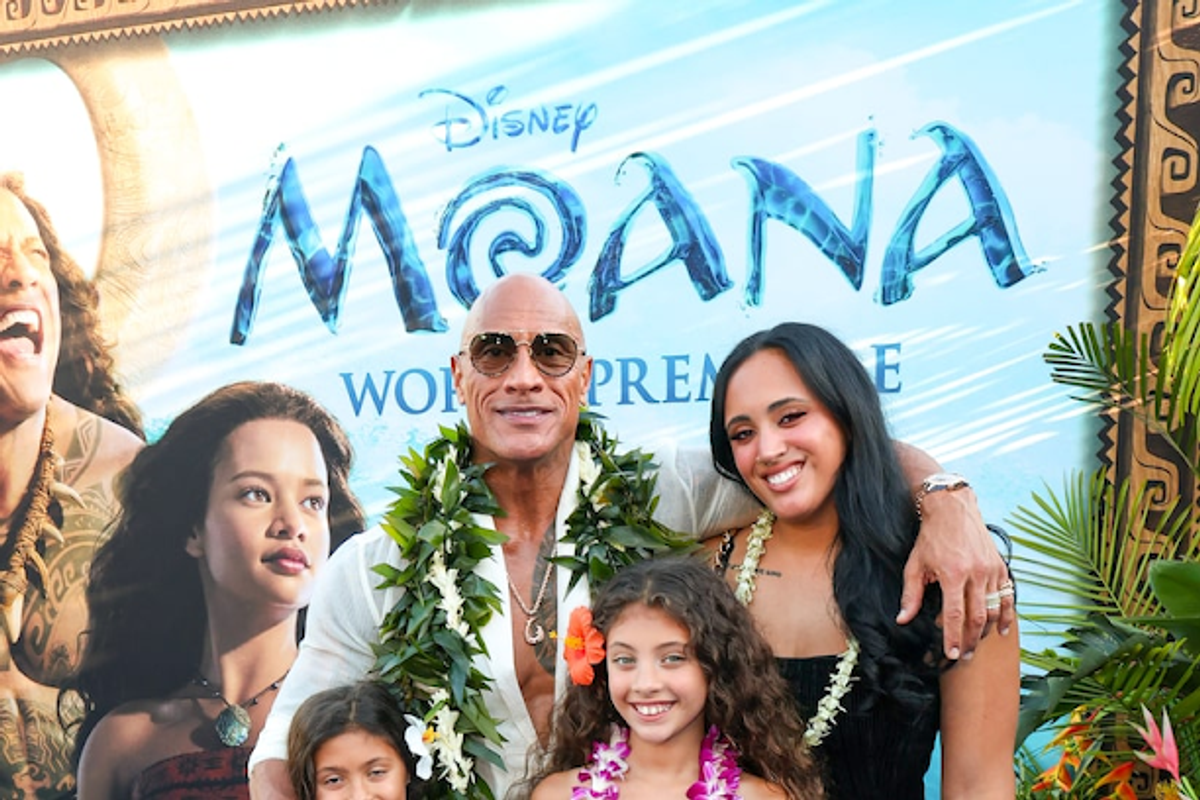 Dwayne Johnson Brings All Three Daughters to Emotional Moana Premiere in Los Angeles