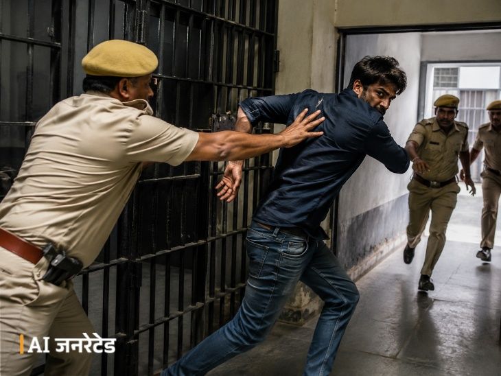 जयपुर में पुलिसवाले को धक्का देकर भागा बदमाश: लोगों से लिफ्ट लेकर 80 KM दूर पहुंचा; पहले भी पुलिस कस्टडी से भाग चुका - Jaipur News