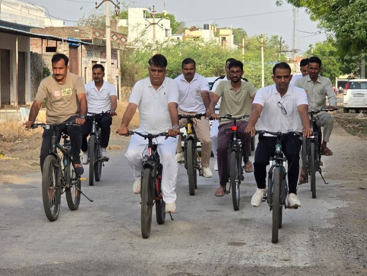 राजस्थान पुलिस का 'संडे ऑन साइकिल' अभियान:  कुंवारिया पुलिस ने फिटनेस और स्वास्थ्य का दिया संदेश - Jhor (Ameth) News