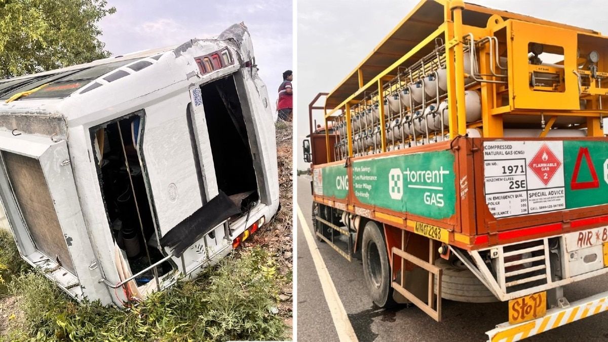 जयपुर-अजमेर हाइवे पर CNG से भरा ट्रक बस में घुसा, 3 की मौत, 6 यात्री घायल