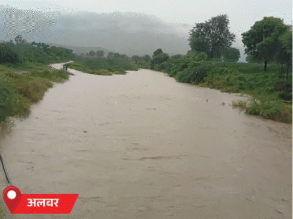 जयपुर में बारिश,एकनाथ शिंदे की फ्लाइट नहीं हो सकी लैंड:  चूरू में घरों में घुसा पानी, धौलपुर में सड़कें डूबीं, आज 5 जिलों में भारी बरसात का अलर्ट - Jaipur News