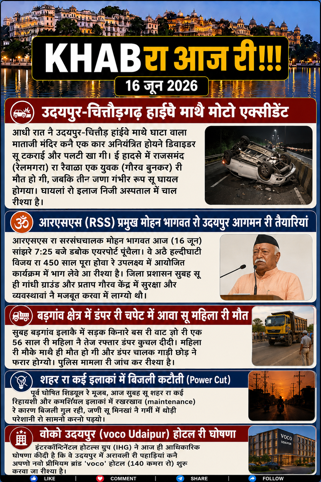 आरएसएस (RSS) प्रमुख मोहन भागवत रो उदयपुर आगमन री तैयारियां