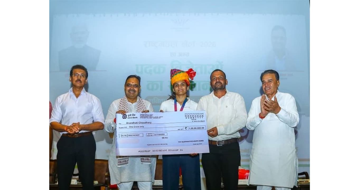 राजस्थान के मुख्यमंत्री ने राष्ट्रमंडल खेलों 2026 के पदक विजेताओं को नकद प्रोत्साहन राशि देकर सम्मानित किया