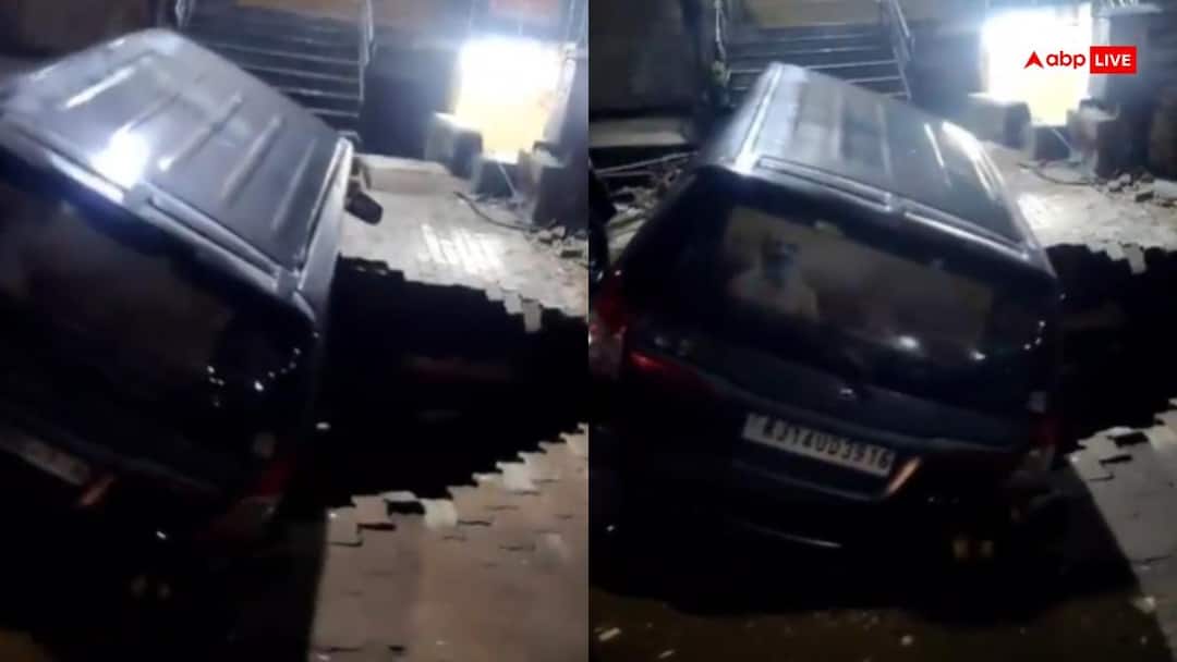 जयपुर की सड़कें धंसी और वाहन समाए