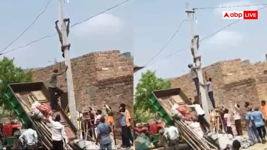 जोधपुर: लाइट ठीक करते समय लगा करंट, खंभे पर लटका ग्रामीण