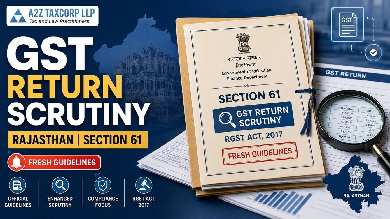 राजस्थान ने आरजीएसटी अधिनियम, 2017 की धारा 61 के तहत जीएसटी रिटर्न की जांच के लिए नए दिशानिर्देश जारी किए - ए2जेड टैक्सकॉर्प एलएलपी