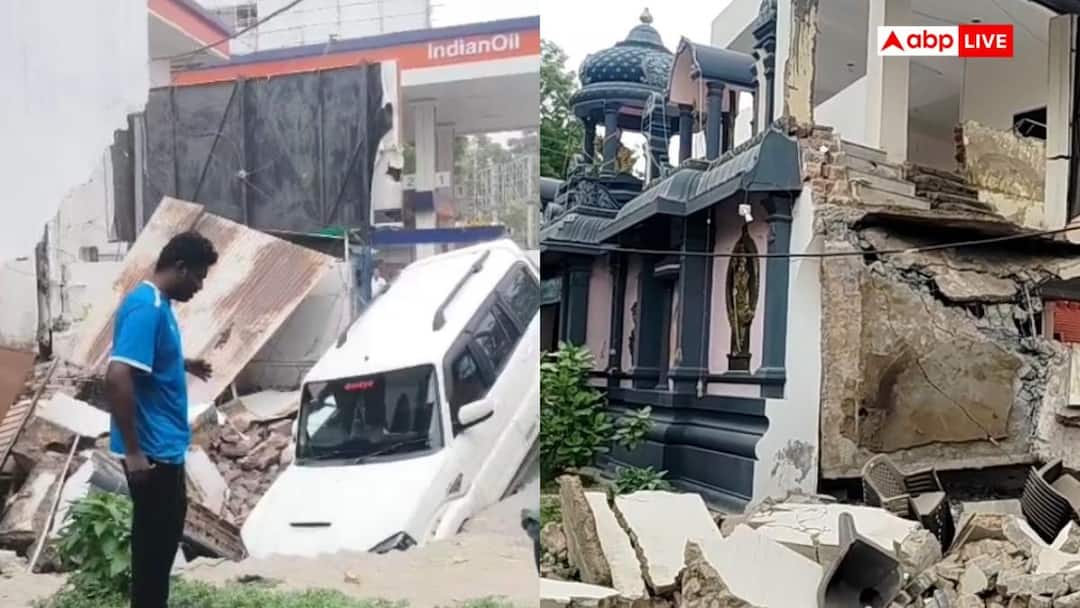 जोधपुर में बड़ा हादसा टला, मंदिर और पेट्रोल पंप का हिस्सा गिरा