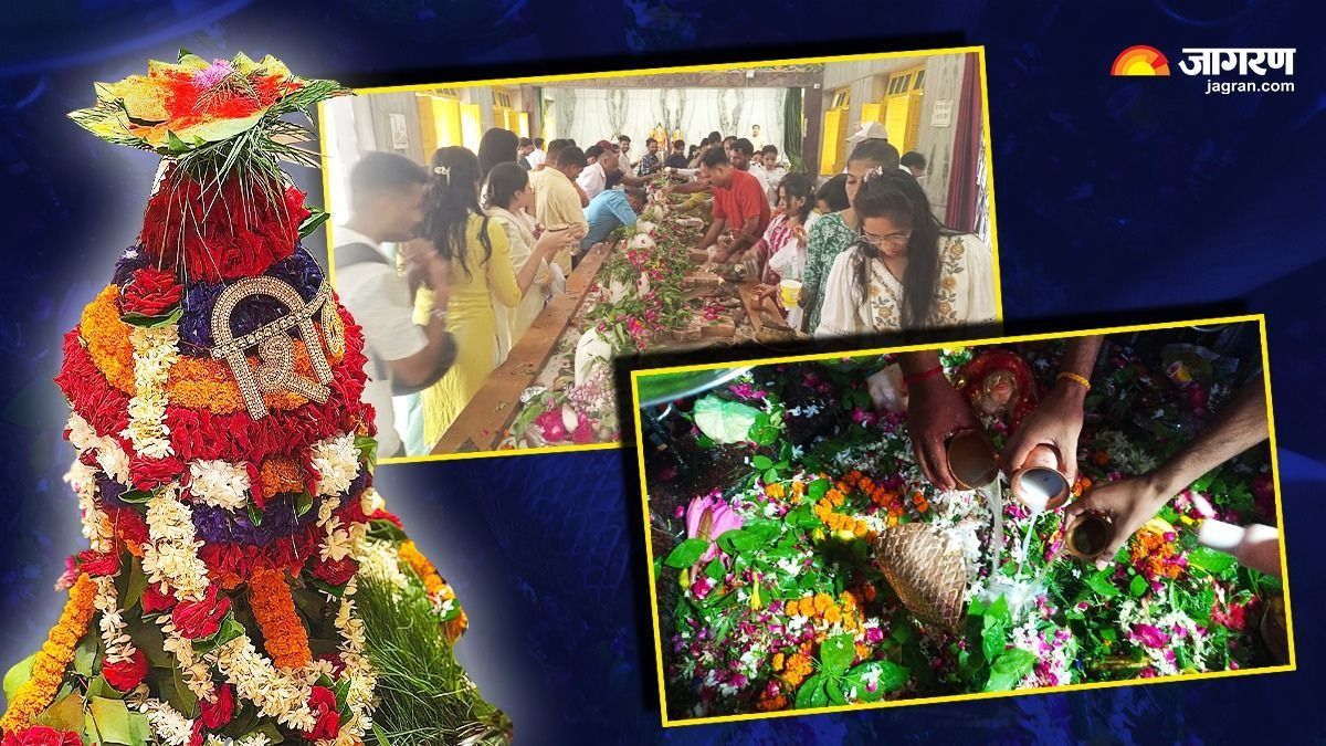 काशी से लेकर प्रयागराज तक...सावन के पहले सोमवार पर शिवालयों में आस्था का सैलाब; देखें PHOTOS - sawan first monday 2026 massive rush at kashi prayagraj shiva temples see latest photos