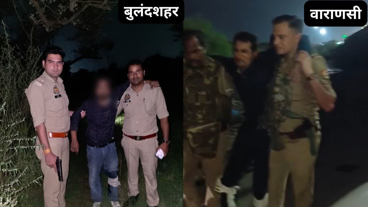 वाराणसी में चांदी व्यापारी से लूट के दो आरोपी एनकाउंटर में गिरफ्तार, SOG प्रभारी को लगी गोली, बुलंदशहर में बदमाश गिरफ्तार