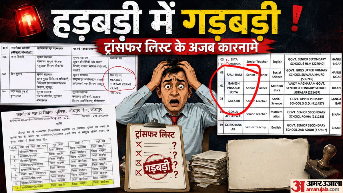 राजस्थान में तबादलों का गड़बड़झाला: प्रशासनिक व्यवस्था की कमजोर कड़ियों को उजागर करती सूचियां