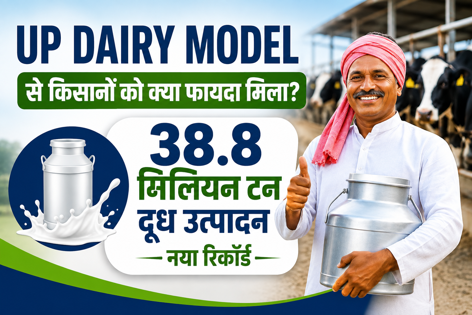 UP Dairy Model Se Kisanon Ko Kya Fayda Mila? 38.8 मिलियन टन दूध उत्पादन के साथ यूपी बना देश का नंबर-1 राज्य