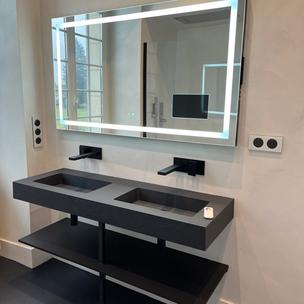 Meuble double vasque miroir LED
