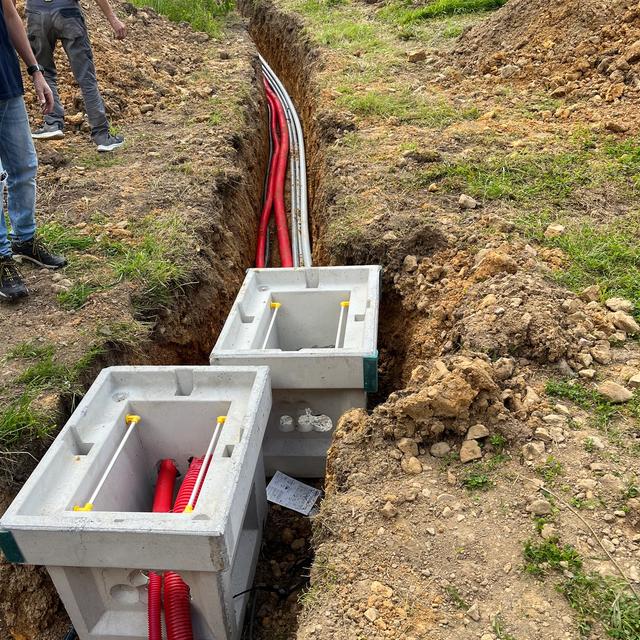 Conduits pour installation borne extérieure