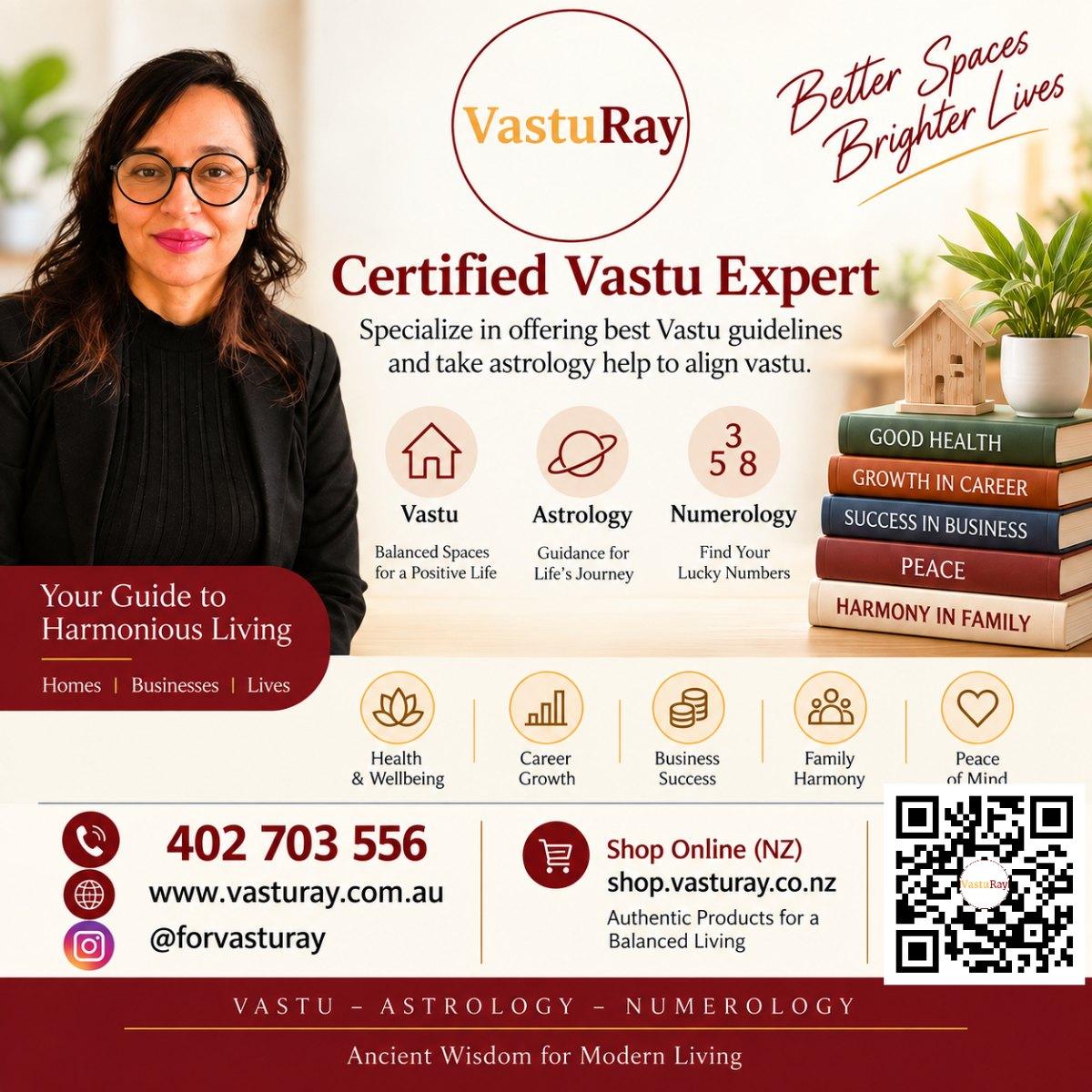 VastuRay flyer: Vastu, astrology and numerology for homes, businesses and lives