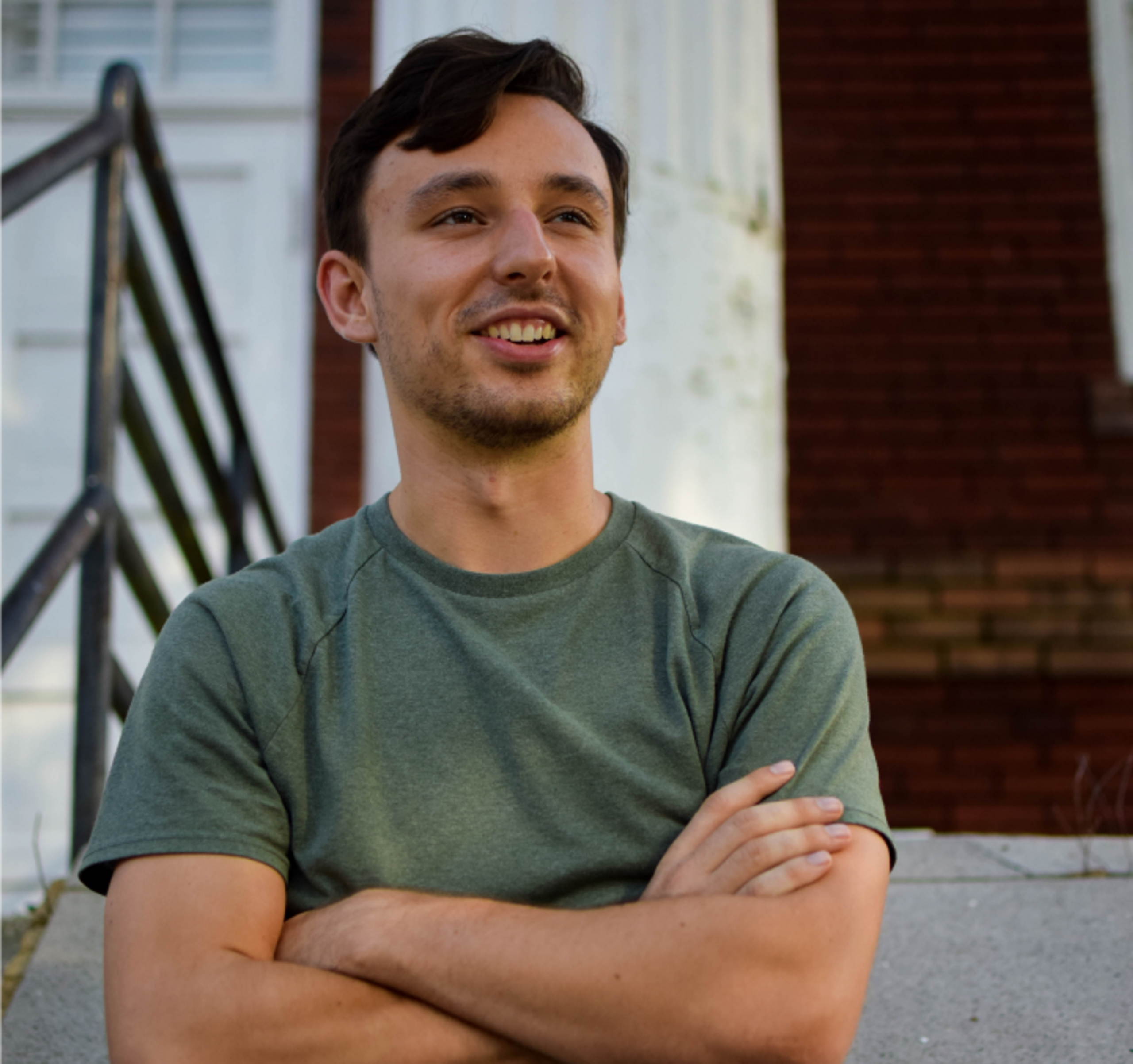 image of person sitting on steps